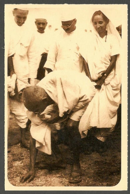 AOP India full back pictorial 50p Gandhi postal card GANDHI 