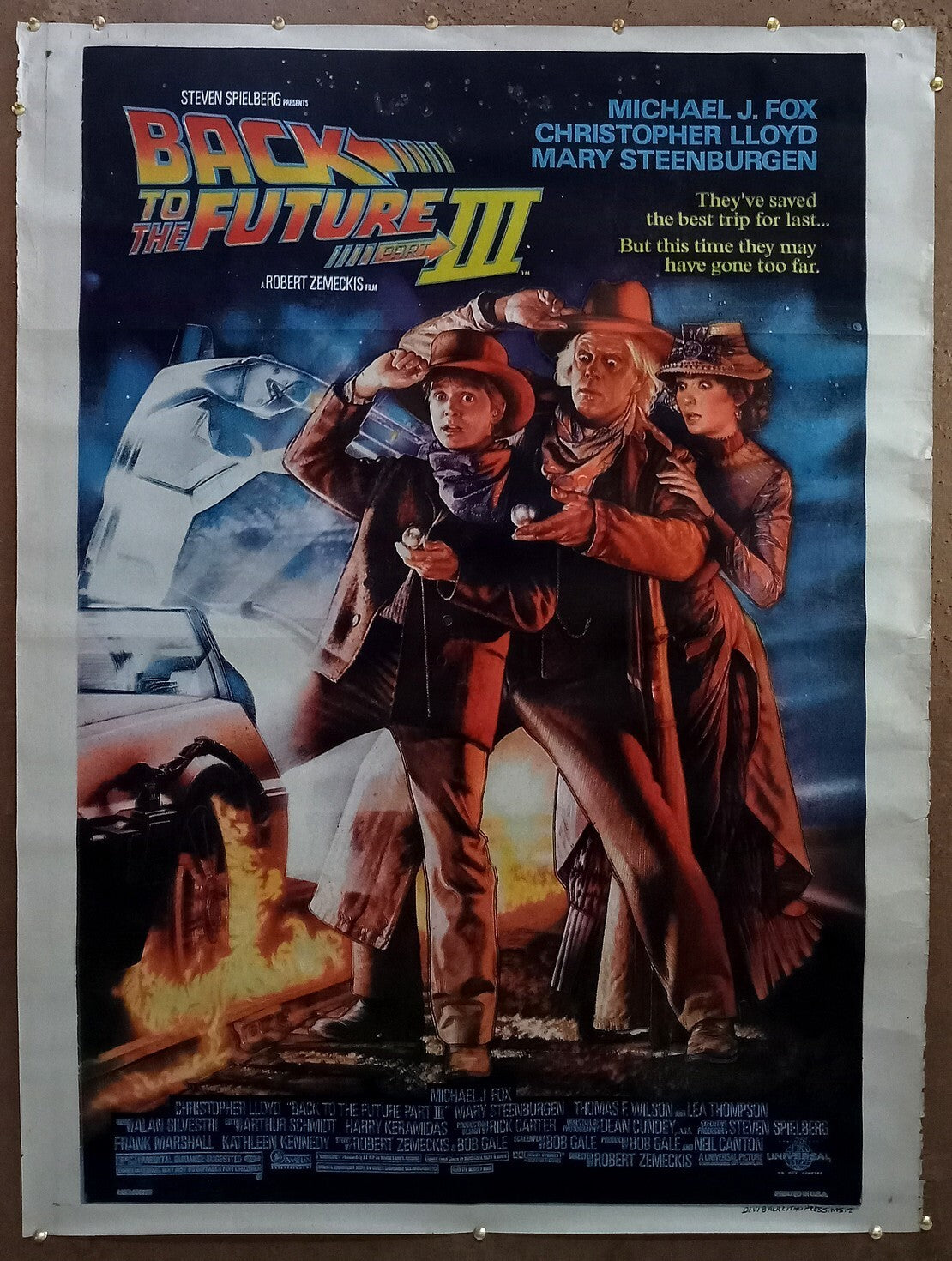1990 Back to the Future Part III - 1 sheet India poster Michael J. Fox
