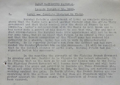 India WW2 1942 Propaganda briefing for Broadcasters Plunder of Indochina etc