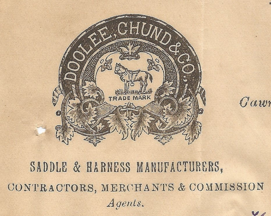 India 1903 illustrated letterhead DOOLEE CHUND Saddle & Harness maker