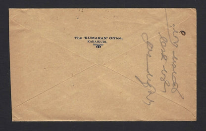 India 1927 advertisement cover READ KUMARRAN & WORK FOR THE NON BRAHMIN CAUSE