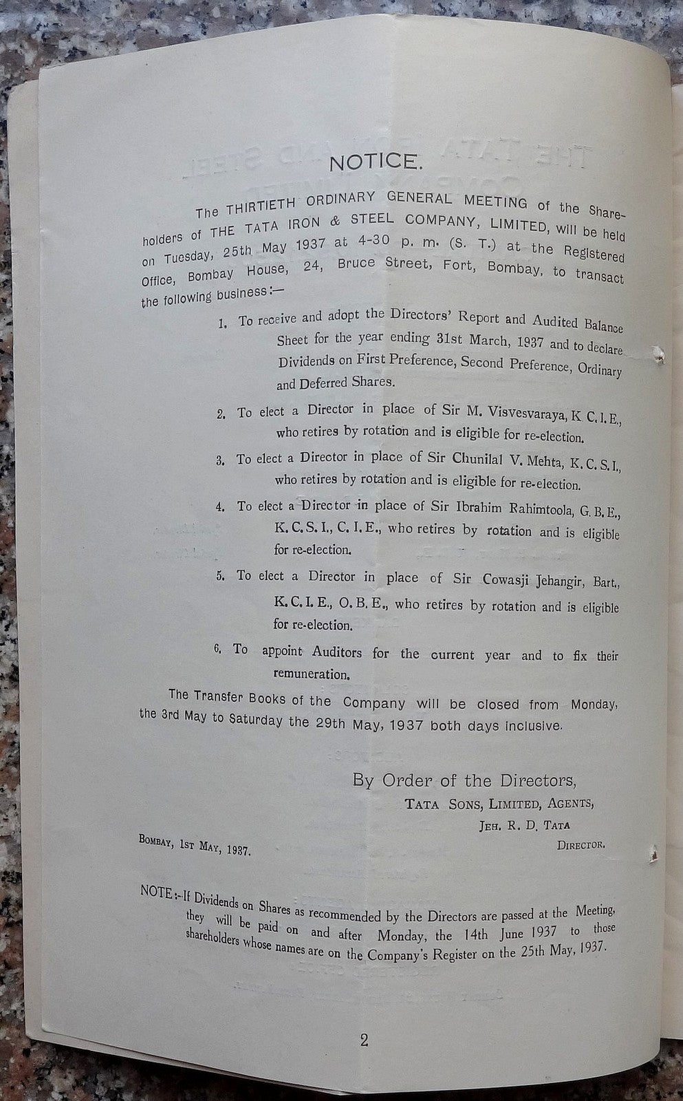 India 1936-37 THE TATA IRON AND STEEL COMPANY LTD Annual Report  25pgs