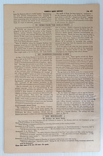 AOP India WW2 War News Weekly 1944 GANDHI RELEASED UNCONDITIONALY 8pgs