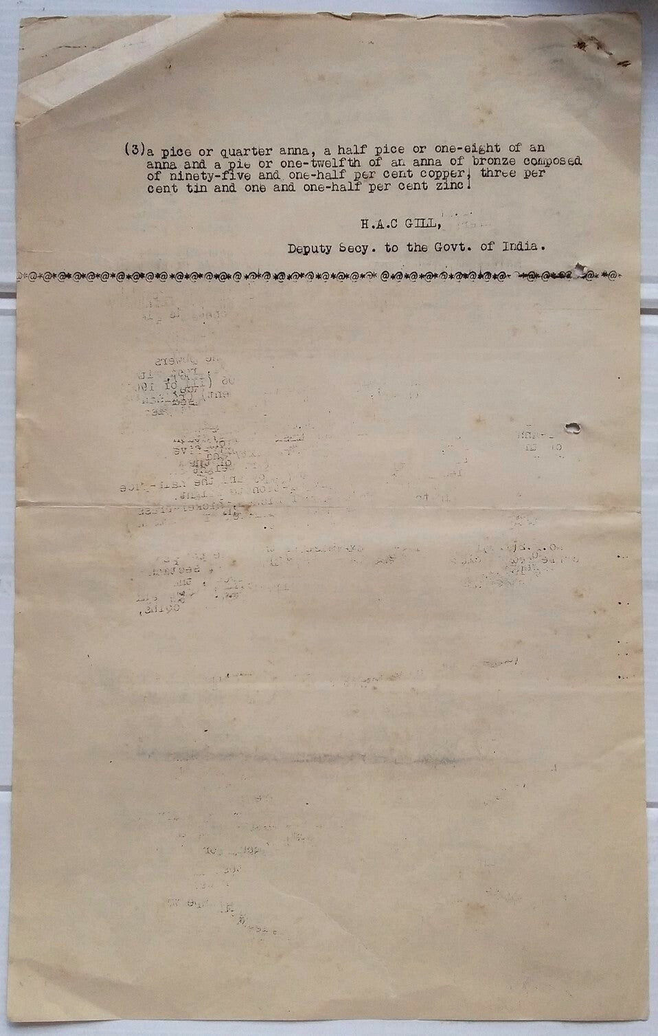 India 1942 The Indian Coinage Amendment Ordinance