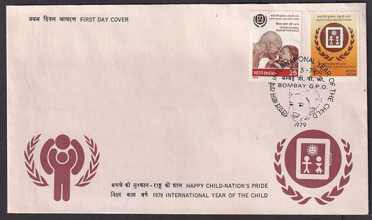 India 1979 International Year of the Child set of 2 on FDC
