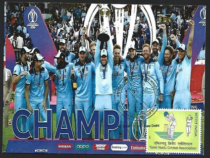 India 2023 ICC Cricket World Cup postcard ENGLAND TEAM