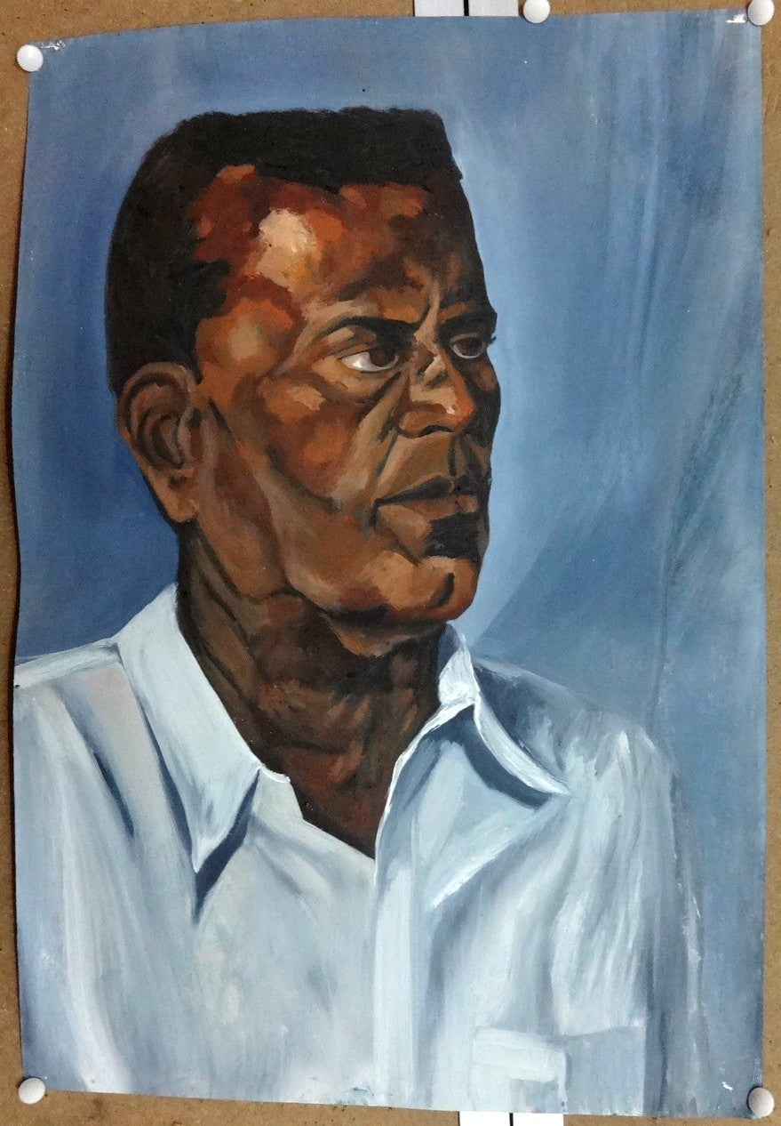 India modern oil painting FACES OF INDIA #7 by Rajwant Kaur Sandhu 14” x 21” zaz