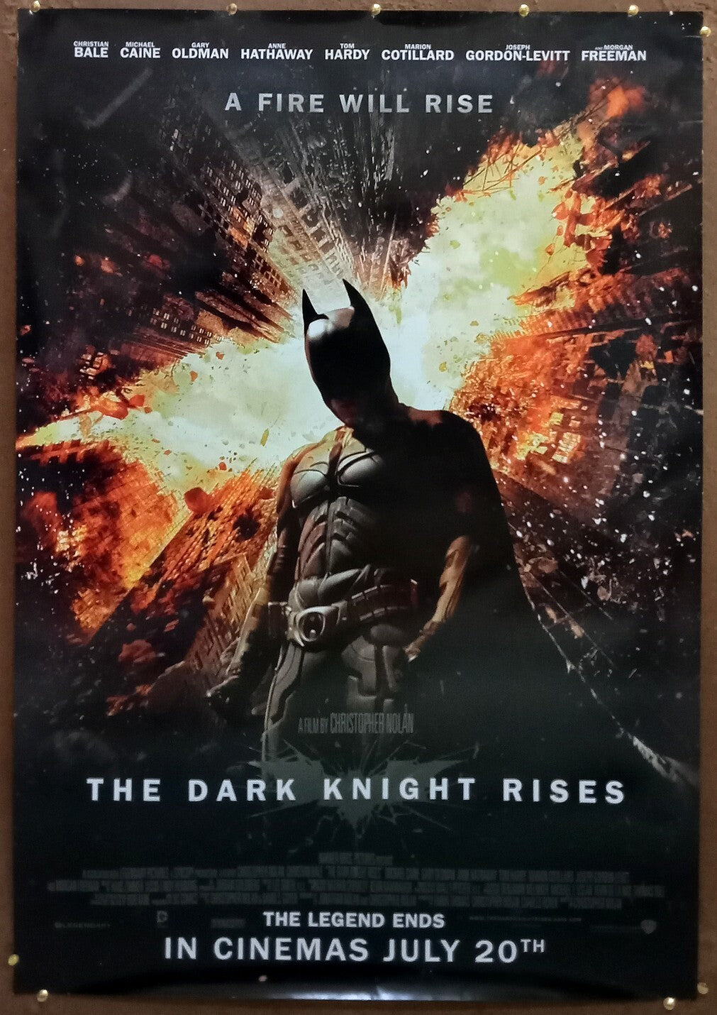 2012 The Dark Knight Rises Christian Bale 1 sheet India poster  30x40 Inches
