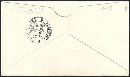 India ROCKET MAIL 1936 Flood Rocket John Winterton, Chingripota cover. #EZ 17C1