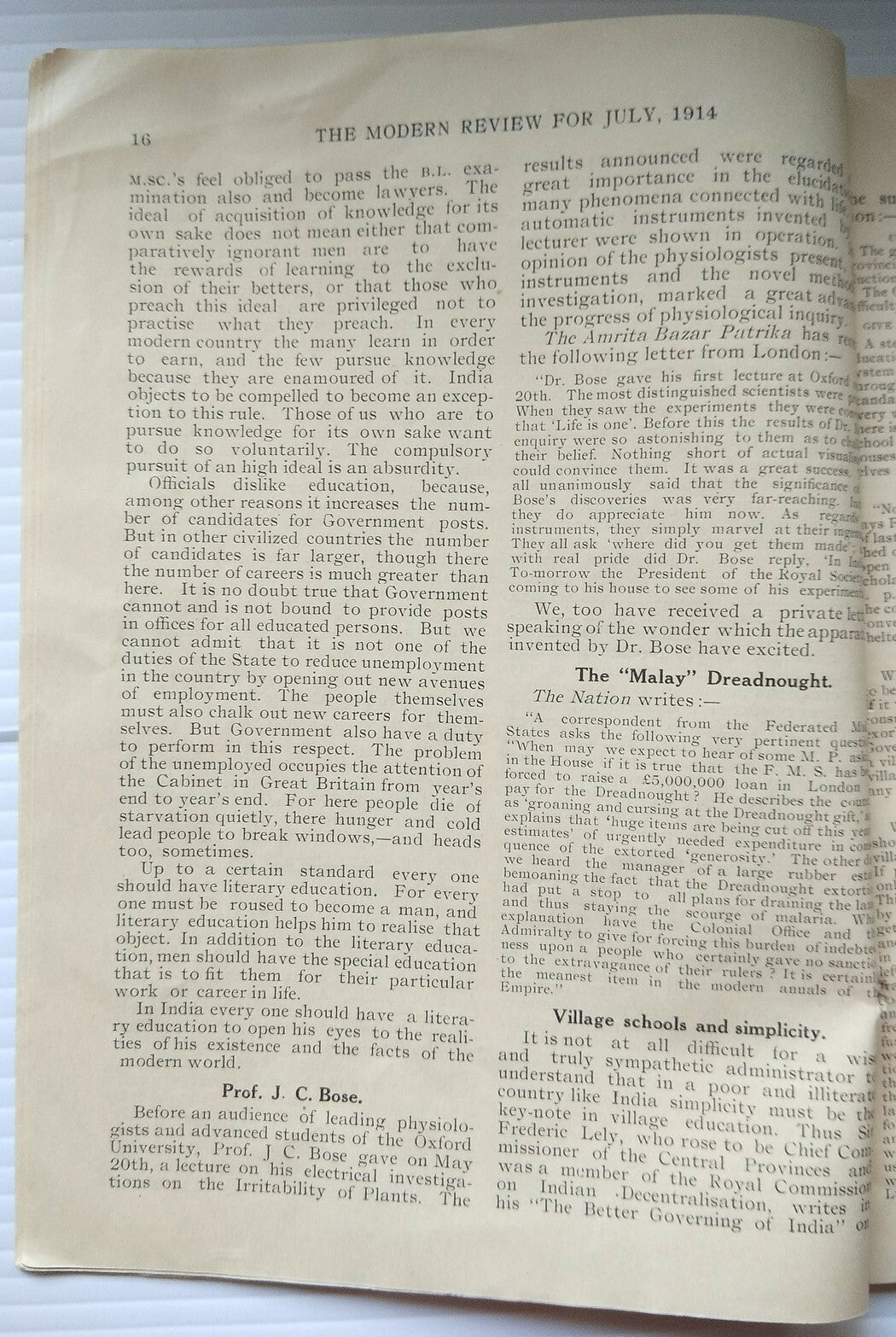 India THE MODERN REVIEW July 1914 Gandhi South Africa Commission 112pgs