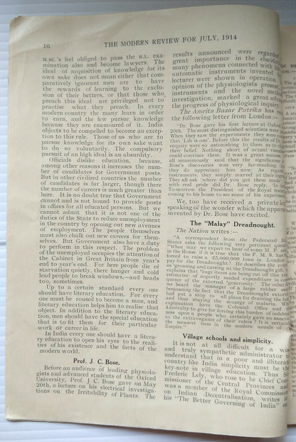 India THE MODERN REVIEW July 1914 Gandhi South Africa Commission 112pgs