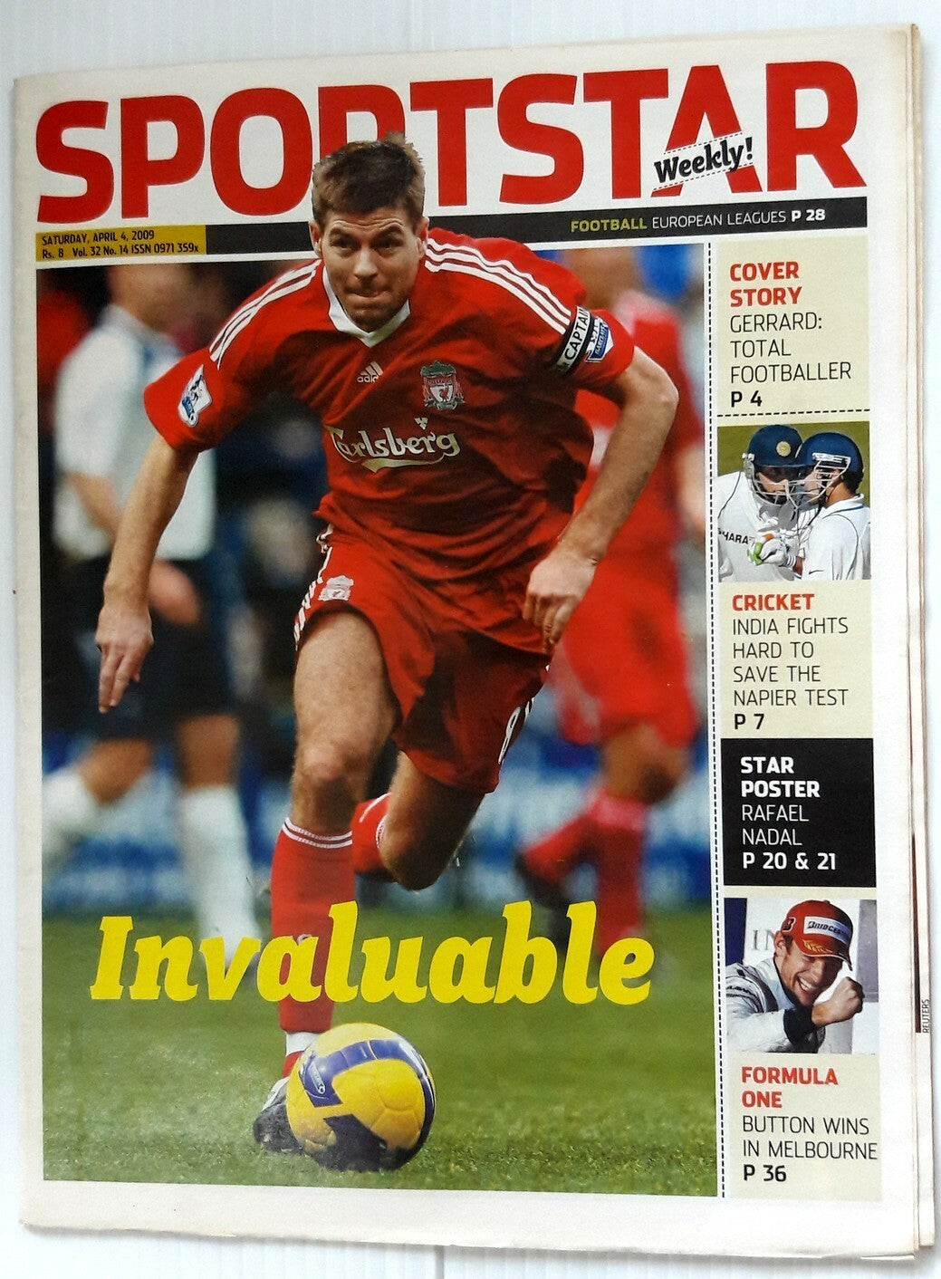India Sportstar 2006-10 FOOTBALL cover issues 10” X 13” (5)