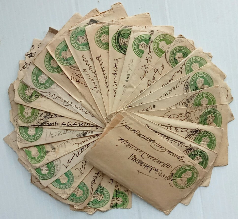 AOP India KGV 1/2a green envelopes x 100  selected for condition WHOLESALE