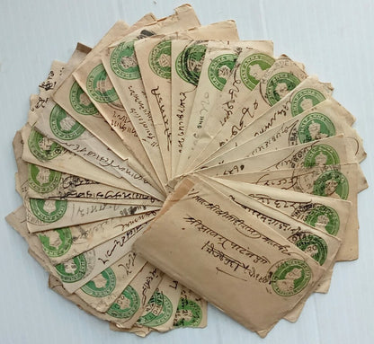 AOP India KGV 1/2a green envelopes x 100  selected for condition WHOLESALE