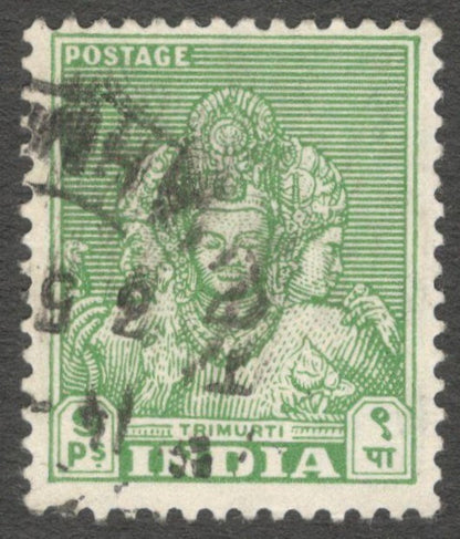 AOP India 1949-52 9p Trimurti watermark inverted used. SG 311wi £170