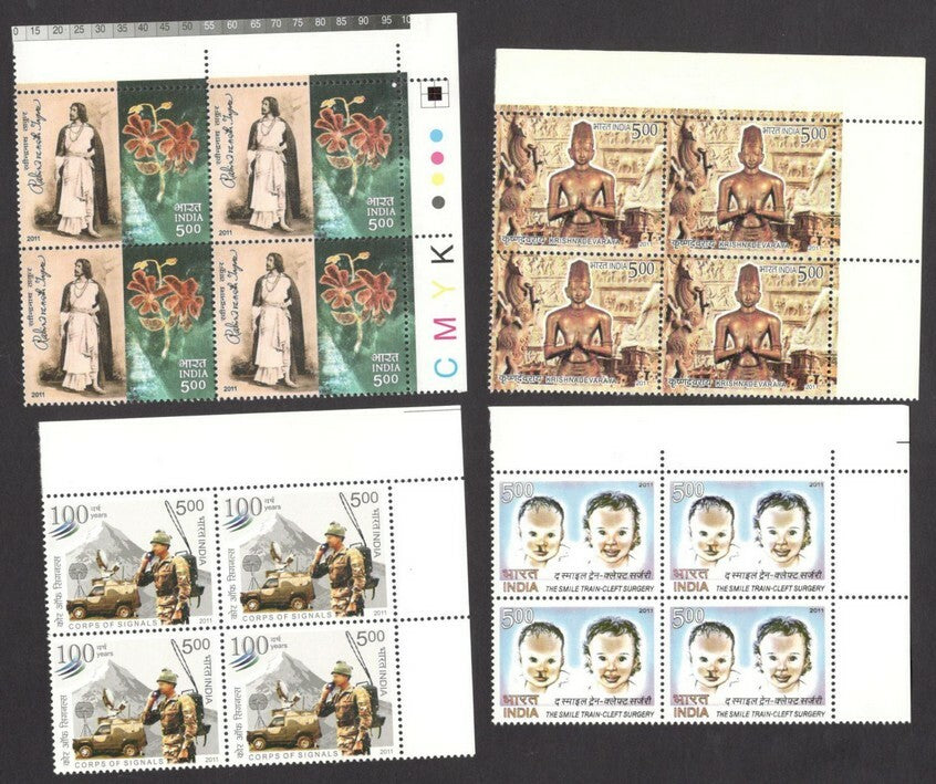 India 2011 BLOCKS OF FOUR Year pack / Year set MNH