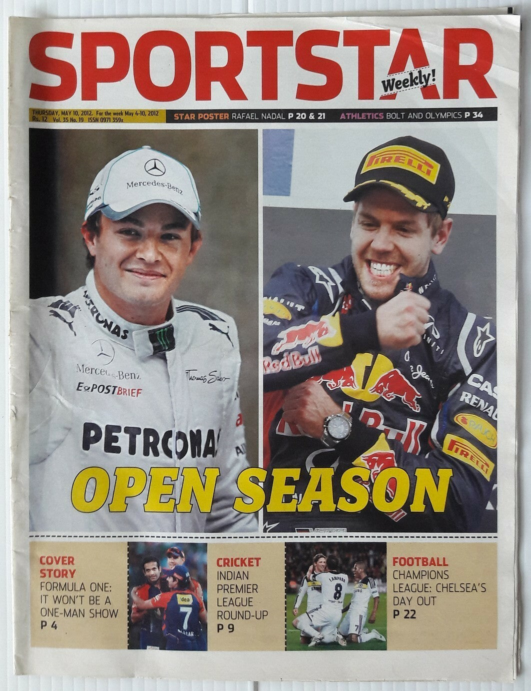 India Sportstar 2006-11 RACING cover issues 10” X 13” (5)