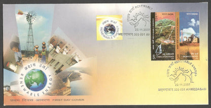 AOP India 2007 Renewable Energy set of 4 on 2 FDC First Day covers
