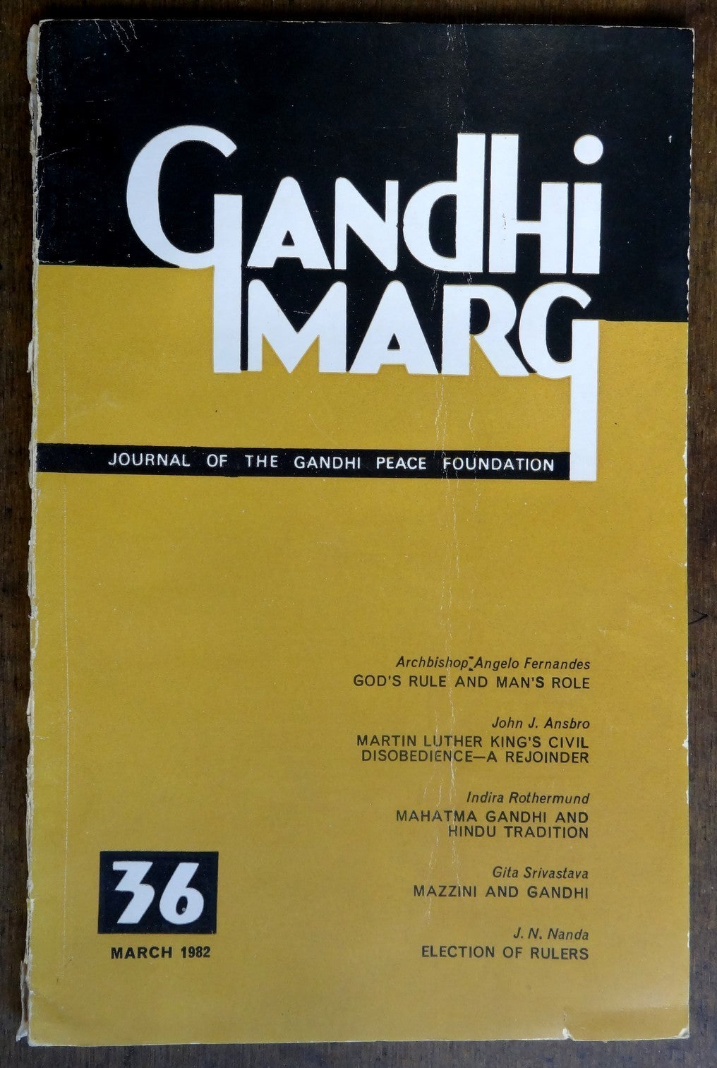 Gandhi Marg by Gandhi Peace Foundation March 1982 issue 42pgs India