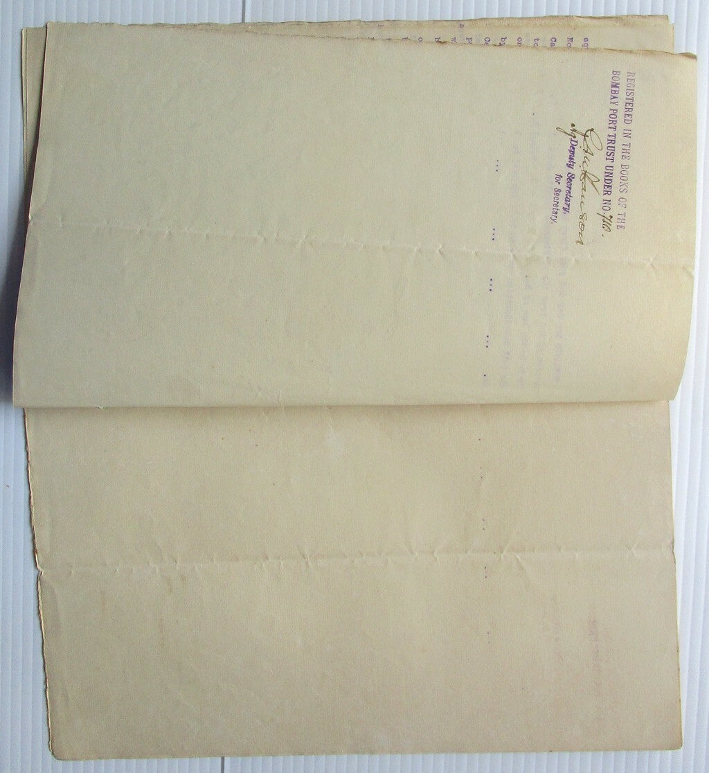 India 1910 indenture signed Sir Chimanlal Setalvad thrice