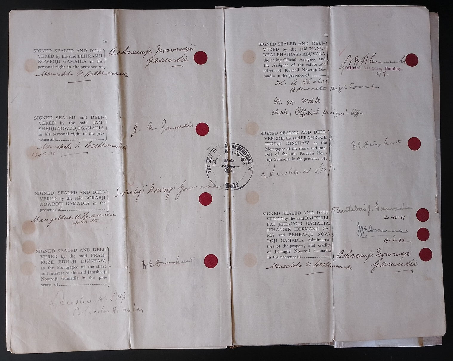 AOP India 1935 Indenture & MAP : Gamadia Estate 1932 signed F.E. Dinshaw, etc.