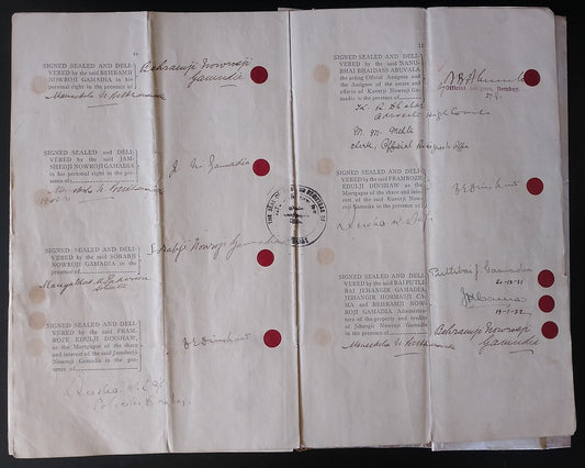 AOP India 1935 Indenture & MAP : Gamadia Estate 1932 signed F.E. Dinshaw, etc.