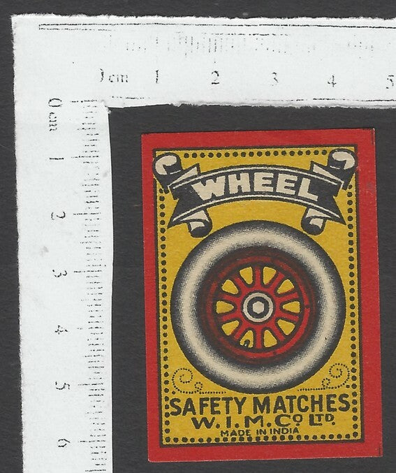 AOP India vintage matchbox label Wheel by W.I.M. Co. Ltd