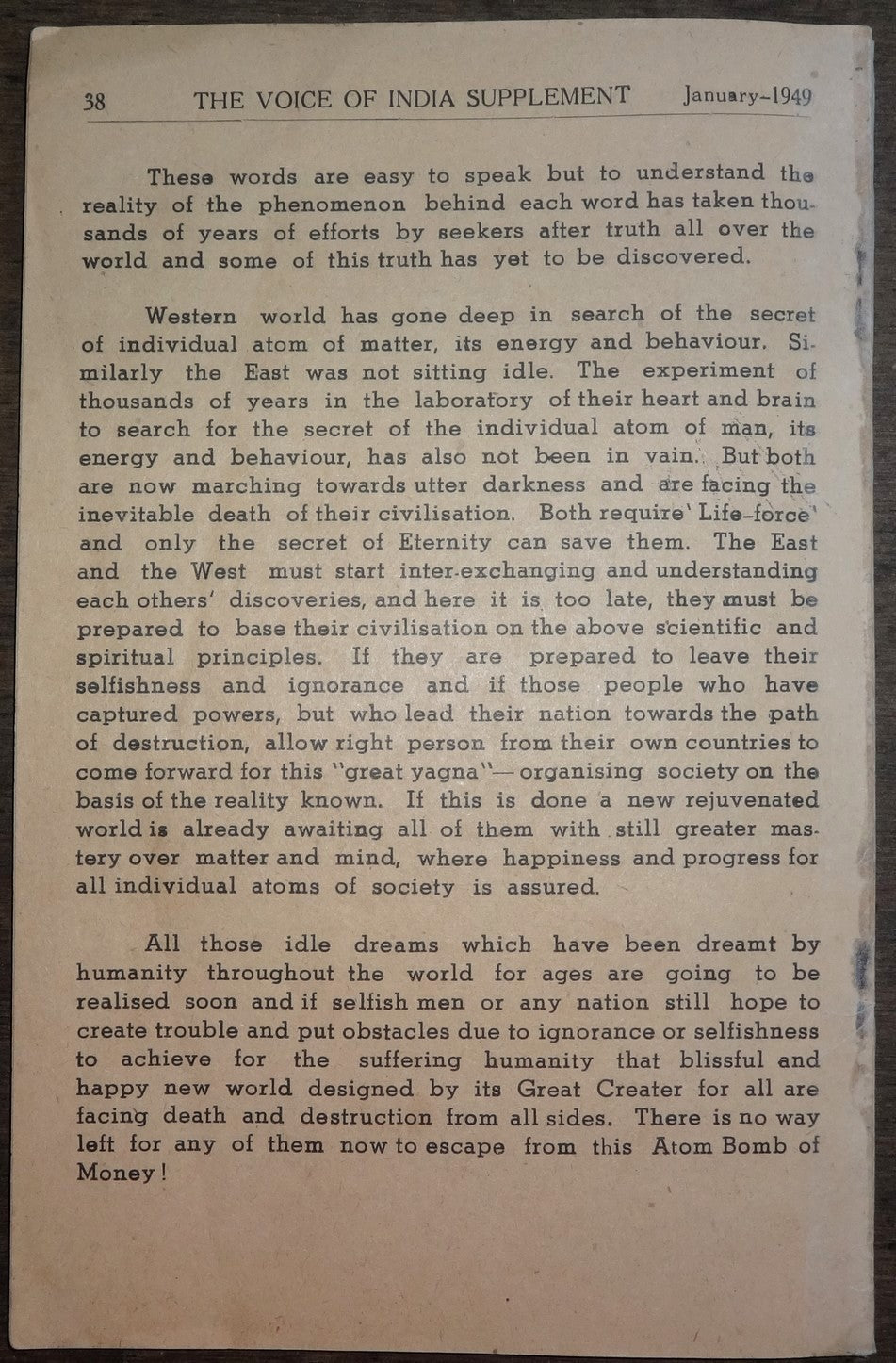 The Voice of India July 1949 The 3rd World War is Inevitable