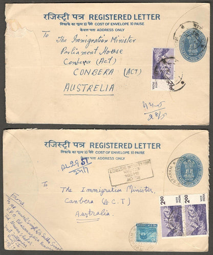 (AOP) India uprated registered envelopes to Australia (29)