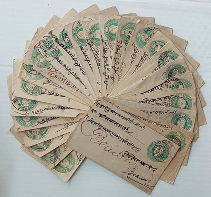 India KEdVII 1/2a green envelopes x 100 selected for condition WHOLESALE
