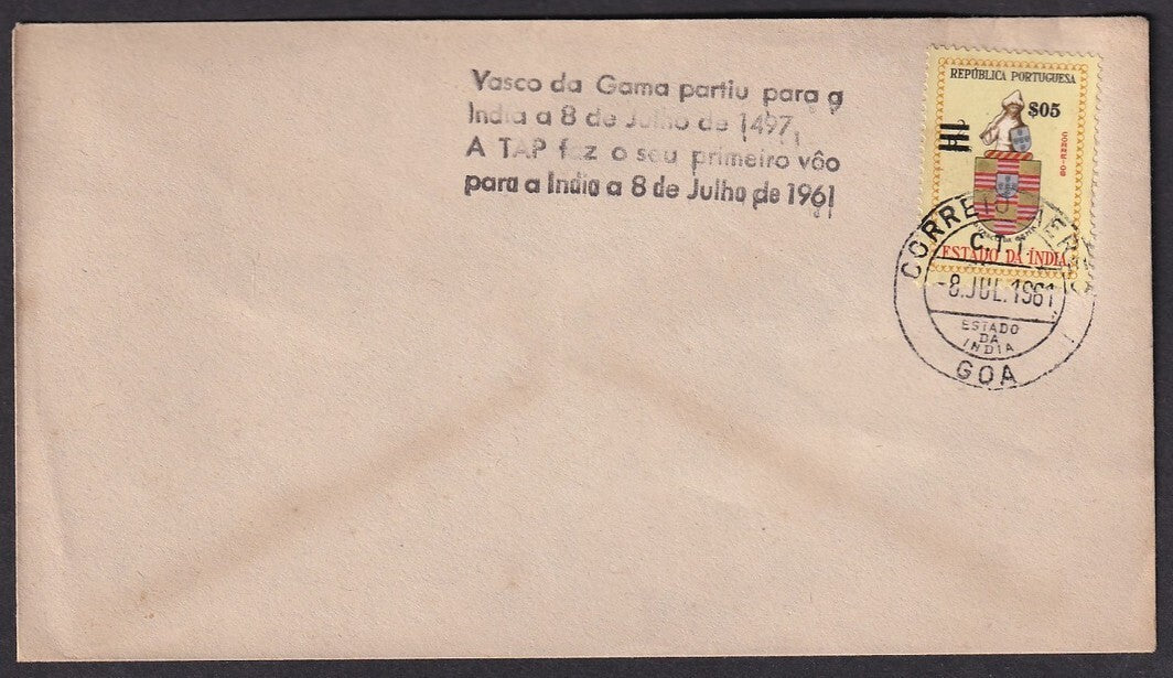 Portuguese India 1961 cover with First Flight cachet