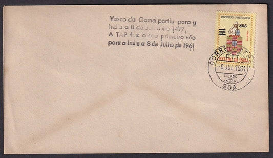 Portuguese India 1961 cover with First Flight cachet