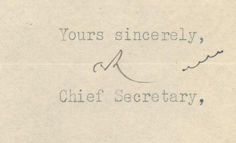 India 1941 crested letter BENARES STATE signed Chief Secretary