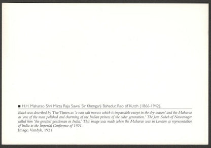 AOP India 2010 Princely States maxi card - Khengarji Bahadur Rao of Kutch