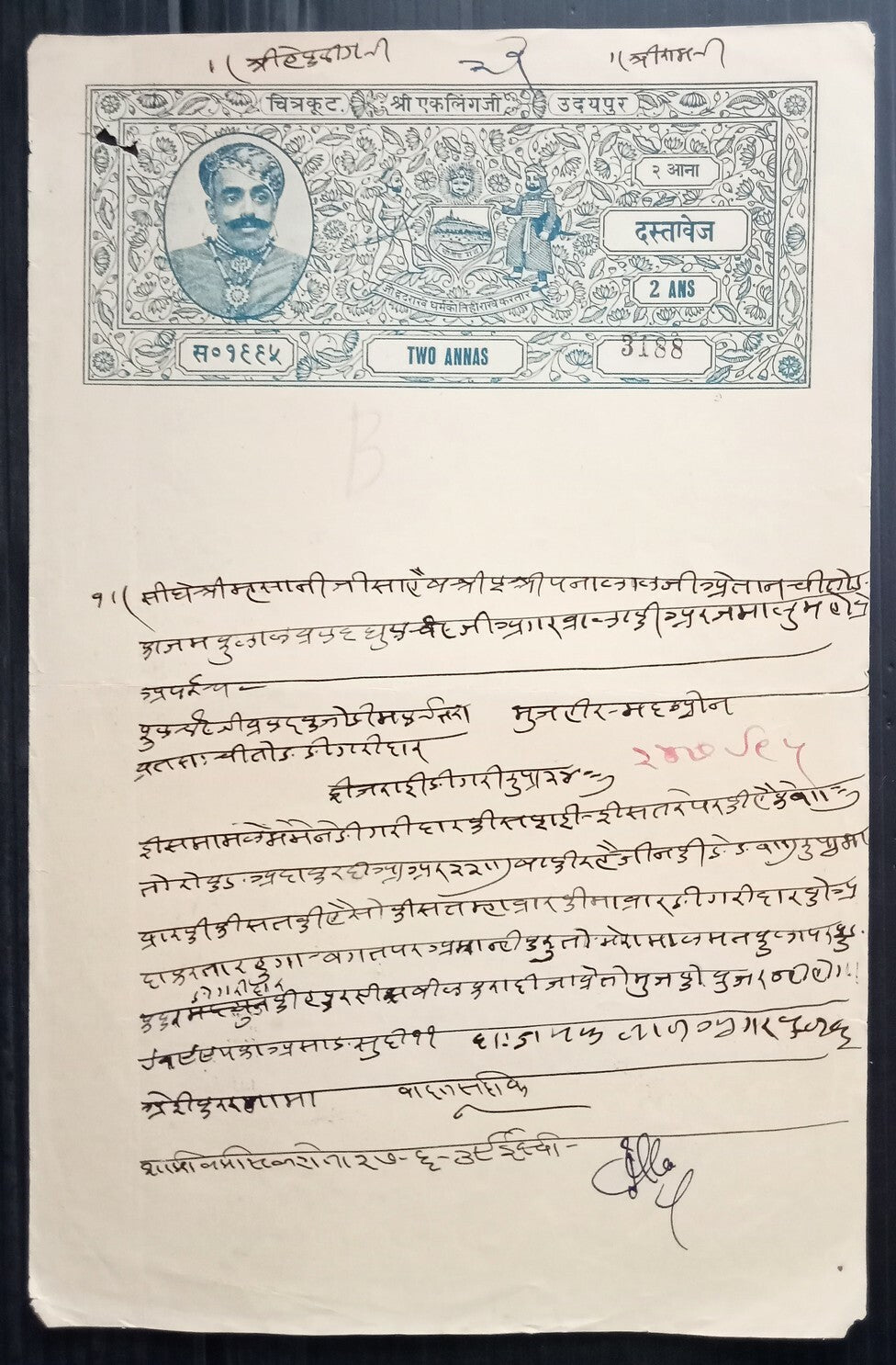 AOP India Udaipur State stamp papers collection (8)