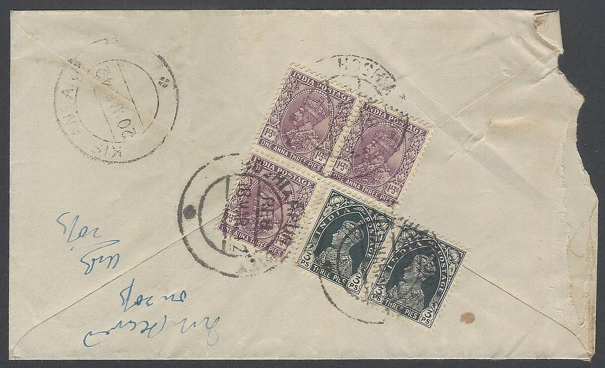 AOPIMT India KGVI 1942 VPP cover 