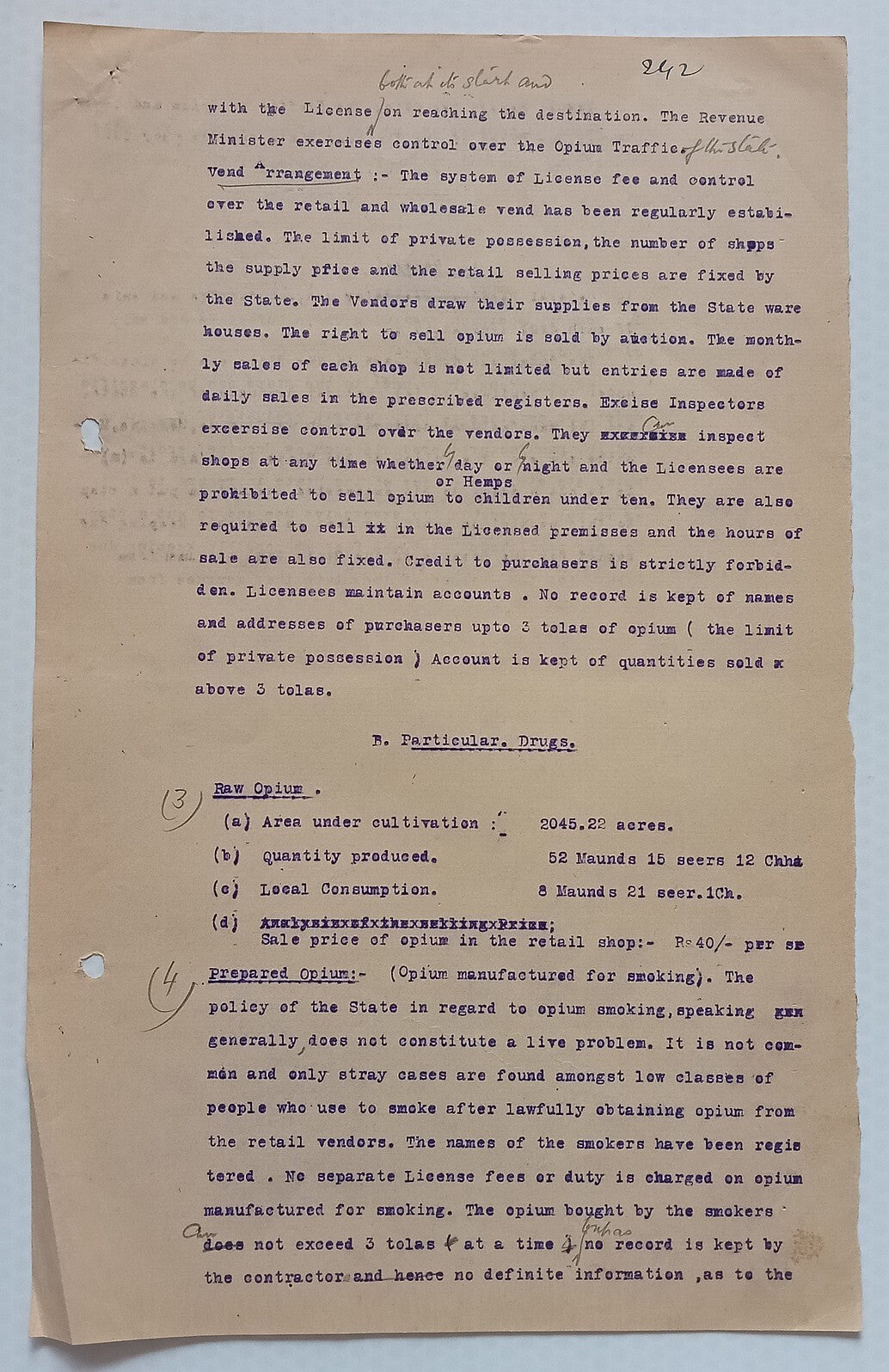 AOP India Official correspondence - OPIUM & OTHER DANGEROUS DRUG 1930