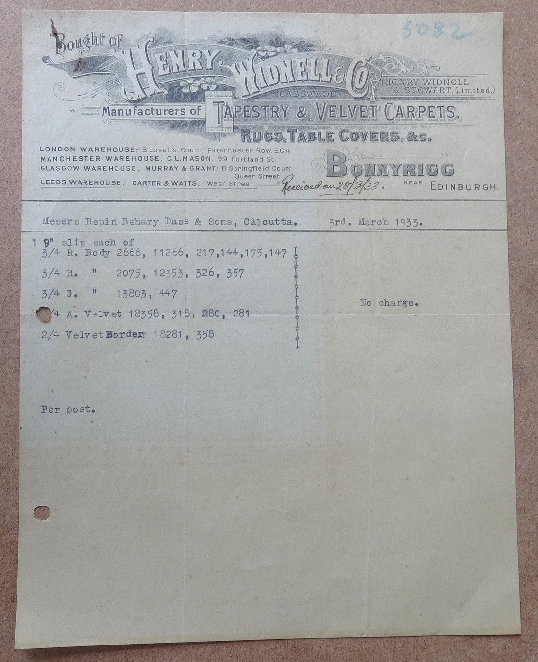 Illustrated 1929-37 letterheads to & from India (6)
