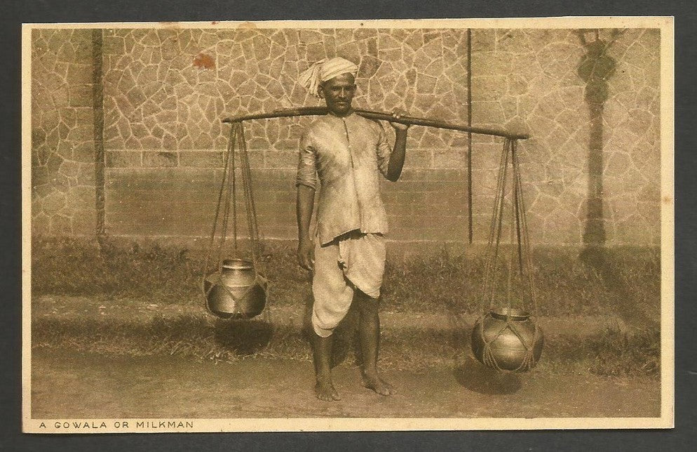 India vintage postcard GOWALA or MILKMAN