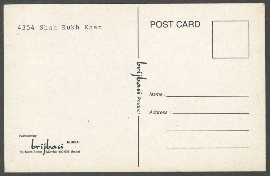 AOP India Bollywood vintage postcard SHAH RUKH KHAN in flat cap