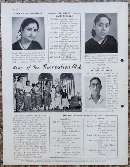 India THE VOICE July 1962 HMV Magazine - STARS OF TOMORROW