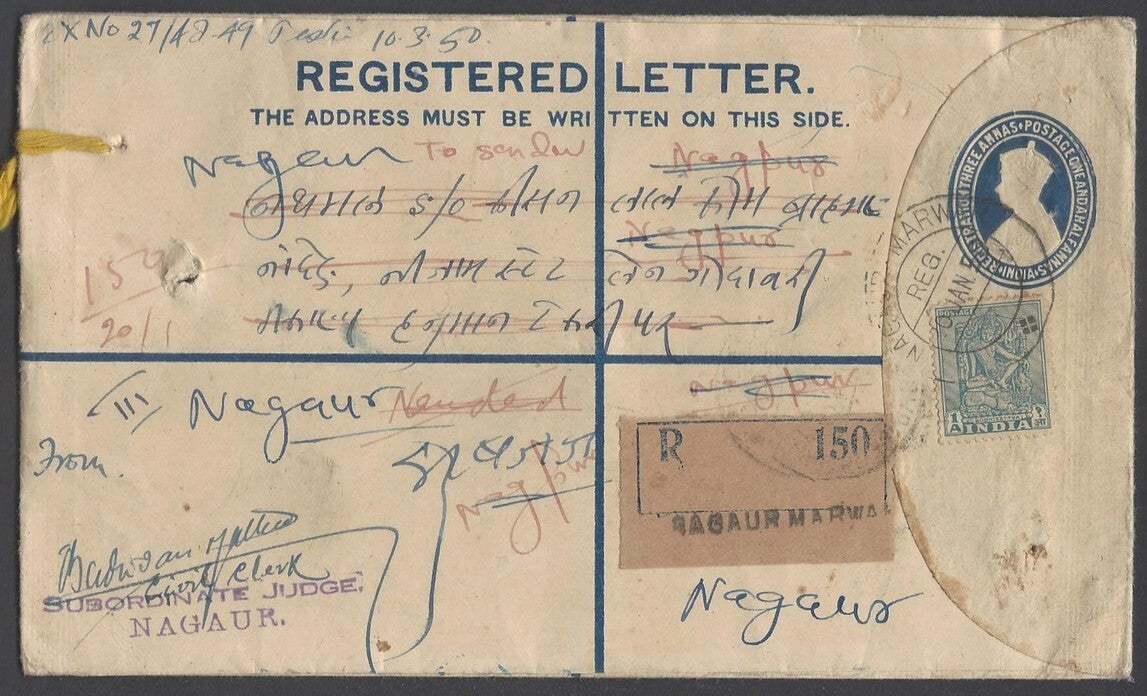 AOP India KGVI registered envelope usages (3)