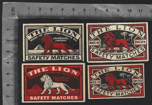 (AOP) India vintage matchbox labels THE LION (4)