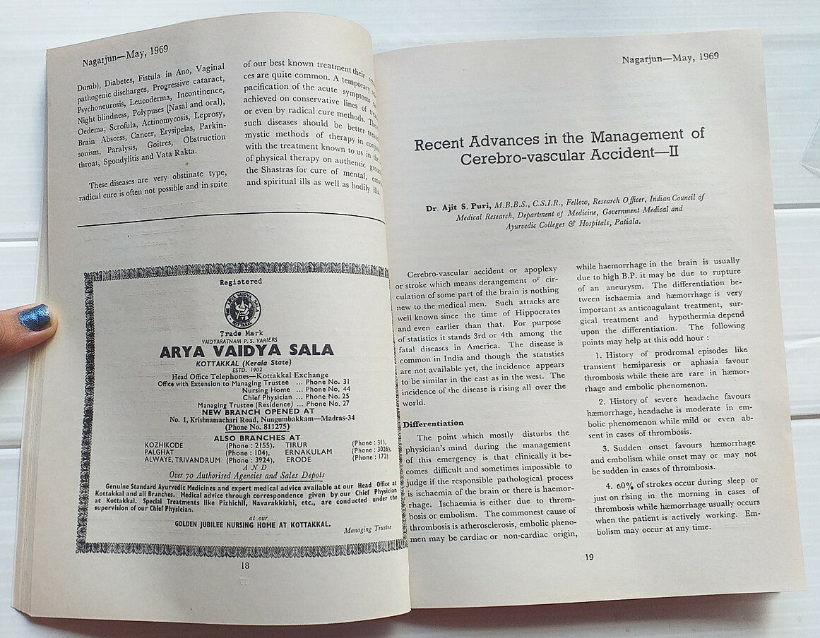Nagarjun – An English monthly of Indian Ayurvedic Medicine 1959 (7 issues)