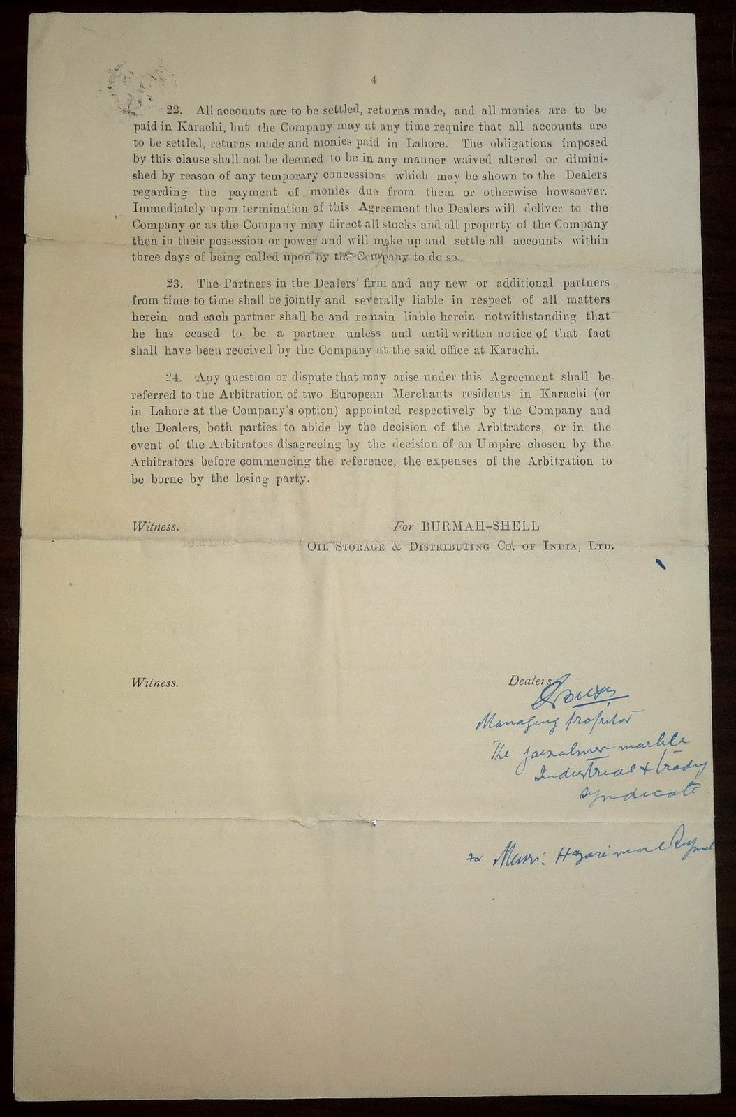 India KGV Sp Adh on Share Transfer 1R unrecorded by Barefoot or Mollah 1929 doc