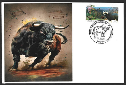 India 2025 WILD BUFFALO, GARIABAND Special covers (5)