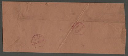 AOP India Indore State 1894 stampless cover postmarked BARWAH (English)