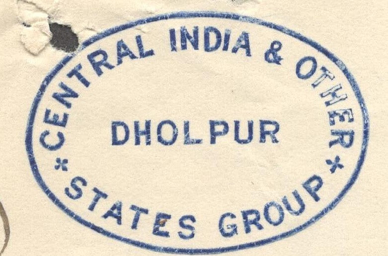 India 1946 crested letter CENTRAL INDIA & OTHER STATES GROUP / DHOLPUR