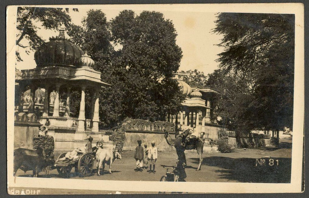 AOP India vintage rppc real photo postcard KSHAR BAUG, BUNDI 