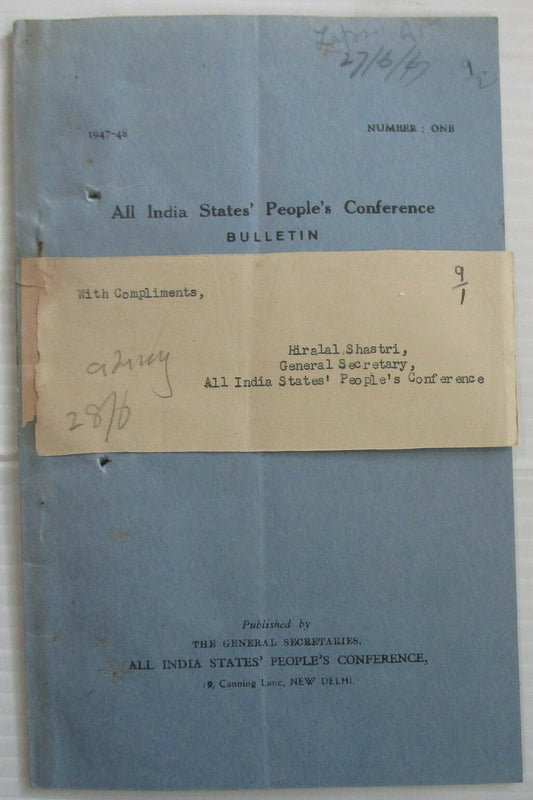 All India People’s Conference Bulletin May 1947
